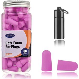 Comfortabele Oordopjes van Zacht Schuim - 38dB SNR, 60 Paar, Ondersteuning voor Slaap, Studie en Reizen