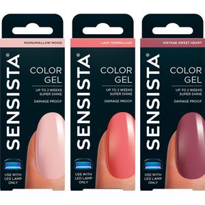 Sensista Blooming Blush Set - Color Gel - Gellak Voordeelset - Roze - Gel nagellak voor LED lamp - 3 stuks