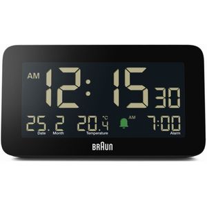 Braun - BC10B - Digitale Wekker - Zwart - Negatief LCD-scherm - Crescendo Beep Alarm