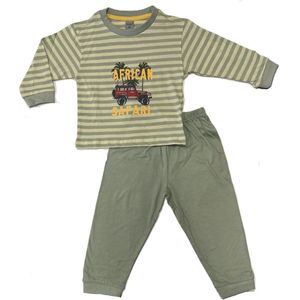 Jongens Pyjama - Katoen - Safari - Groen - Maat 128