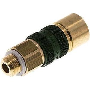 Messing DN 5 Groen-Coded Luchtkoppeling Snelkoppeling G 1/8 inch Buitendraad - CLS5-M-B-GRE-CD-018
