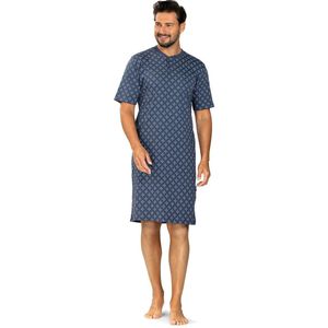 Katoenen heren nachthemd blauw - korte mouw - Maat S