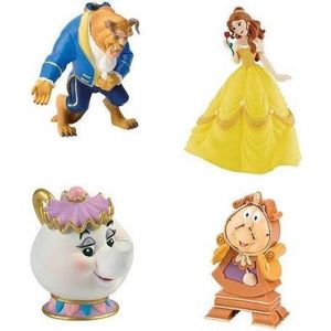 Belle en het Beest - Bullyland - Speelfiguren - Met 4 figuurtjes - Disney - 8 cm
