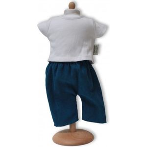 Mamamemo Blauwe Broek met Wit Shirt 29 - 32 cm