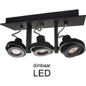 Artdelight - Plafondlamp Meist 3L - Zwart - 3x LED 4,9W 2700K - IP20 - Dimbaar