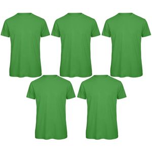 Senvi 5 pack T-Shirt -100% biologisch katoen - Kleur: Groen - M