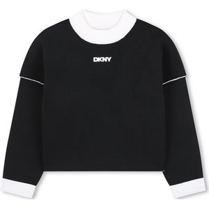 DKNY - D62379 - Gebreide Trui - Zwart - 10 Years Meisjes