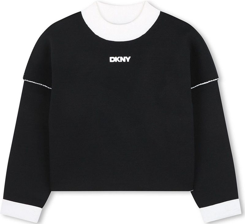 DKNY - D62379 - Gebreide Trui - Zwart - 10 Years Meisjes