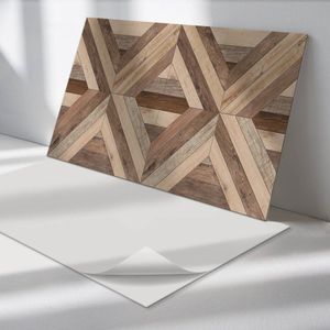 Wallfluent Vinyl Wandpaneel - Houten paneelpatroon PVC Muurpaneel - 100 cm x 50 cm - Bruin PVC wandpaneel - 1 stuk - Rechthoekig Wandbekleding Vinyl - Texturen Wandpaneel - Zelfklevende Wandbekleding - Wandpaneel Keuken en Badkamer