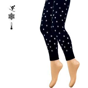 Kinder Thermolegging - Sterretjes - Zwart/Zilver - Maat 134-140