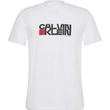 Calvin Klein - T-shirt - Rood/Zwart/Wit - Normale Pasvorm - Kwartmouw