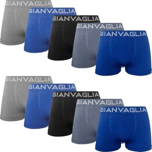 Microfiber Heren Boxershort - 10-pack - Blauw Grijs Zwart - Maat M/L - Heren Ondergoed