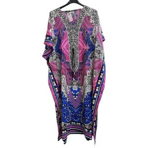 Kaftan - Jurk met print 156 Onesize 36-50 zwart/wit/roze/blauw