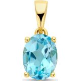 14K geelgoud hanger blauw topaas 4028715