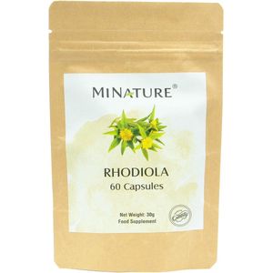 Rhodiola Capsules 60 stuks - 450mg Poeder van Rhodiola Rosea per Vegan Capsule - Rozewortel