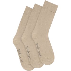 Bamboo Basics Zandkleurige Sokken Beau - 3-pack - Maat 35-40 - Bamboe Sokken - Normale Sokken