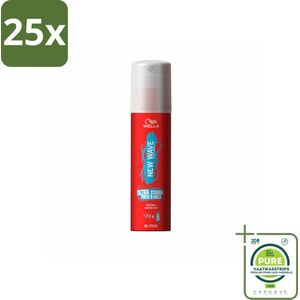 25 x Wella – New Wave Fix & Go Ultra Strong – Haargel – 100 ml - Grootverpakking - Haargel - Haargel Styler - Krachtige Fixatie - Langdurige Hold - Glans Haar