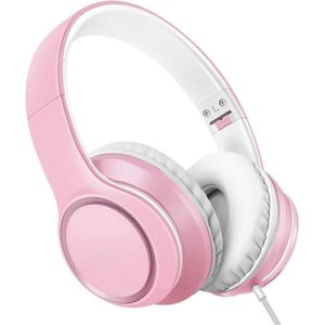 QPFO® Bedrade over-ear hoofdtelefoon met microfoon - lichtgewicht en opvouwbaar - 1.45m knoopvrije kabel met 3.5mm plug