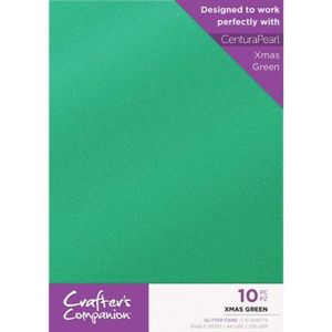 Crafter's Companion Glitter karton A4 a 10 vel - Kerst Groen
