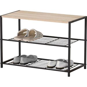 Schoenenrek - Hout - Zwart