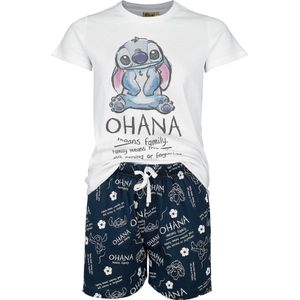 Lilo & Stitch Ohana Means Family Pyjama wit-blauw M Katoen -