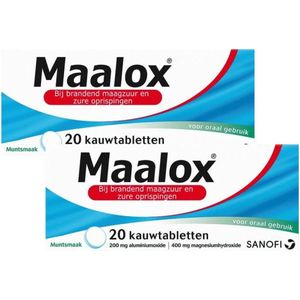 Maalox Kauwtabletten Muntsmaak - 2 x 20 tabletten