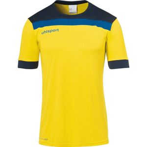Uhlsport Offense 23 Shirt Korte Mouw Heren - Geel / Zwart / Antraciet | Maat: 3XL