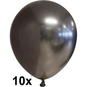 Chrome ballonnen Antraciet / zwart, 10 stuks, 30cm