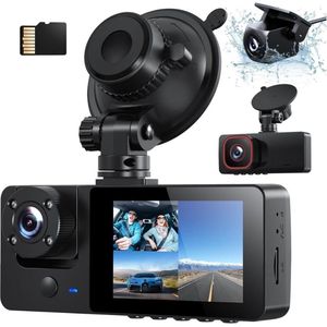 Dual Dashcam - Dashcam Voor Auto 1080p - Voor en Achter Camera – Inclusief 64GB SD-Kaart – Auto Camera Met Parkeerbewaking - Met Nachtzicht – G-Sensor