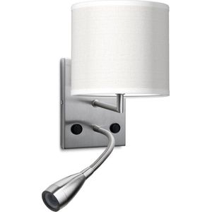 Home Sweet Home wandlamp Bling - wandlamp Read inclusief lampenkap en LED Leeslamp - lampenkap 16/16/15cm - geschikt voor E27 LED lamp - wit