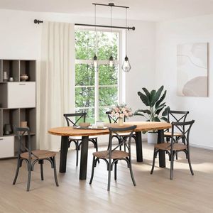 vidaXL - Eettafel - 240x100x74 - cm - ovaal - massief - eikenhout - lichtbruin