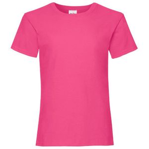 Fruit Of The Loom Meisjes Kinder Valuegewicht T-shirt  Korte Mouwen (2 stuks) (Fuchsia)