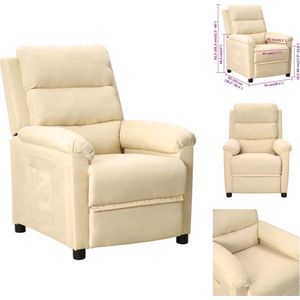 vidaXL Verstelbare Fauteuil - Crème - 74 x 92 x 101.5 cm - Comfortabel en Duurzaam - Fauteuil