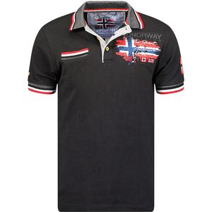 Geographical Norway Denim Polo Shirt Met Borstzakje Krusty - S