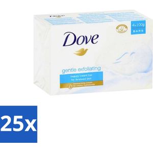 25 x Dove - Zeep - Gentle Exfoliating - Verfrissend - 4 x 100 g - Dove Beauty Bar - Gentle Exfoliating - Hydrating Soap - Exfoliating Soap - Soft Skin