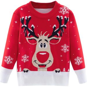 Babsue Uniseks gebreide jongerentrui met lange mouwen, dinosaurus-sweatshirt, kinderkersttruien