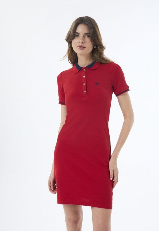 Felix Hardy - Jurk - Rood - Katoenen - Knielengte - Korte Mouw Dames