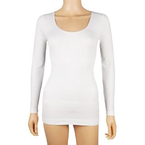 Dames lichtcorrigerend hemd 6355 van J&C met lange mouw Wit - maat S/M
