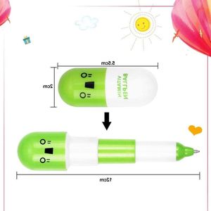 12 stuks capsule vitaminestiften - Grappige en schattige pennen voor kinderen, studenten en leraren