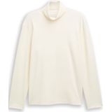 Tom Tailor - Shirt - Gardenia White - Lange Mouwen - Met Col