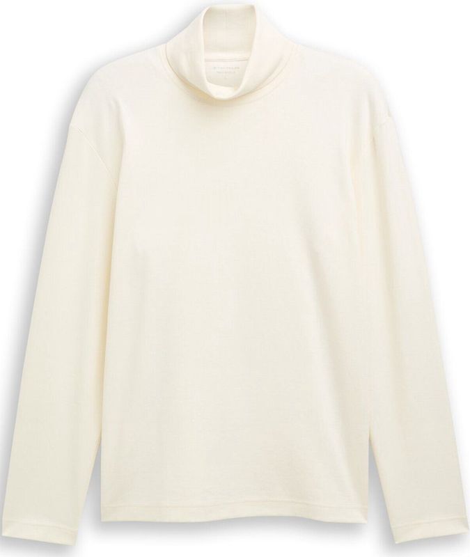 Tom Tailor - Shirt - Gardenia White - Lange Mouwen - Met Col