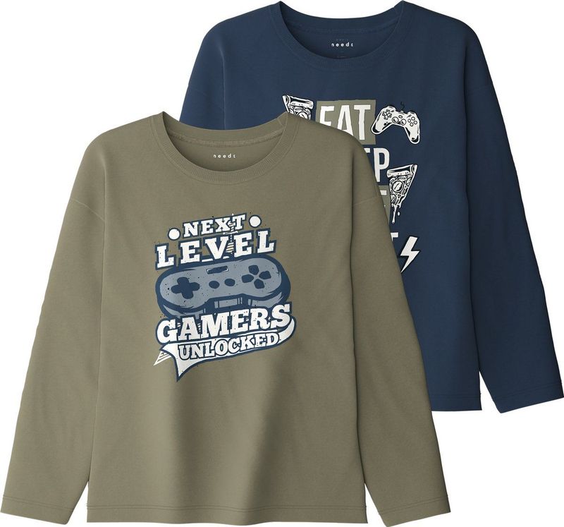 NAME IT - NKMVICTOR 2P - Lange Mouwen Shirts - Jongens - Relaxed Fit