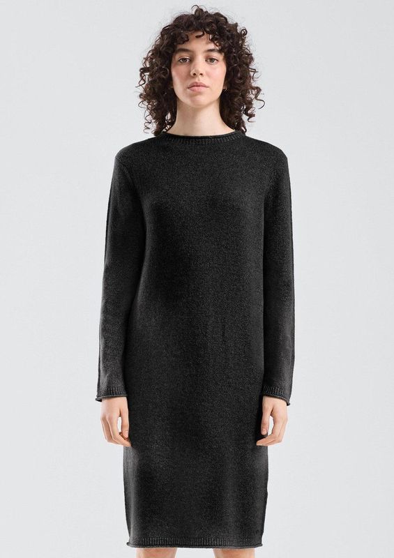 Jurk - Gebreide Jurk - Vlekkenprint - Regular Fit - Korte Lengte