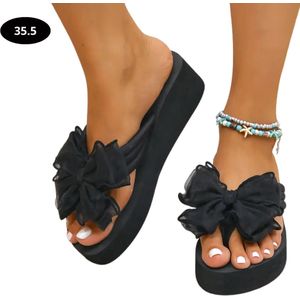 Livano Slippers Dames - Teenslippers - Flip Flops - Comfortabel - Zomer - Zwart - 35.5