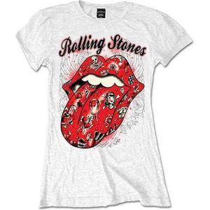 The Rolling Stones - Tattoo Flash Dames T-shirt - L - Wit