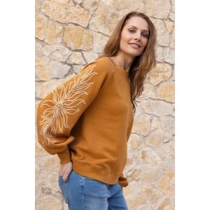 DIDI Dames Sweater Ivy Embro in Spice brown maat 42