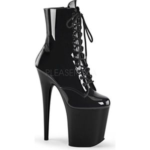 Pleaser - Flamingo-1020 Plateau Laarzen, Paaldans schoenen - Paaldans schoenen - 40 Shoes - Zwart