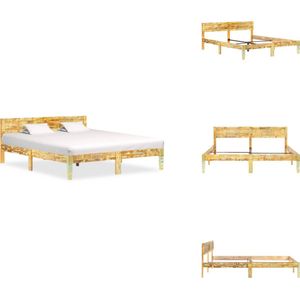 vidaXL Bedframe - Bedframe - Bed Frame - Bed Frames - Bedframe massief gerecycled hout 180x200 cm