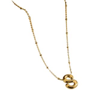 Plux Fashion S Ketting - Goud - 2mm/47cm + 5cm verlengstuk - Sieraden - Gouden Ketting - A Chain - Stainless Steel - Ketting - HipHop Ketting - Schakel Ketting - Sieraden Cadeau - Luxe Style - Duurzame Kwaliteit - Halloween - Oktoberfeest