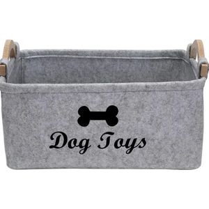 Opbergmand voor Hondenspeelgoed vilt - 38x25x18cm - Opbergbox - Speelgoedmand hondenspeelgoed - Organizer